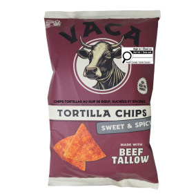 Vaca Chips Tortilla Chips made with Beef Tallow Cowboy Queso Front