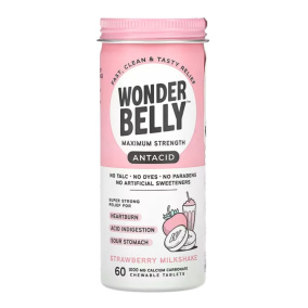 Wonderbelly Antacid Strawberry Milkshake, 60 Pack Front