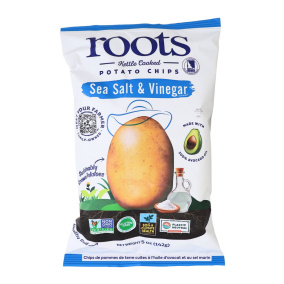 Roots Kettle Cooked in Avocado Oil Potato Chips Sea Salt & Vinegar Front