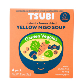 Tsubi Vegan Instant Yellow Miso Soup with Garden Veggies Side