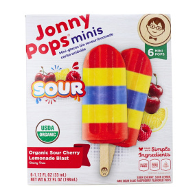 JonnyPops Organic Mini Popsicles Sour Blue Raspberry Splash Front