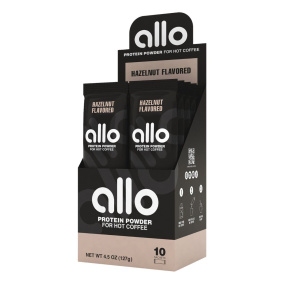Allo Non-Creamer Protein Powder For Coffee Hazelnut, 10 Packets