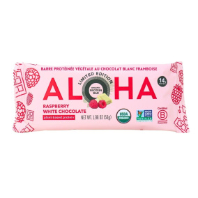 ALOHA Limited Edition Organic Plant-Based Protein Bar White Chocolate Raspberry, 56g
