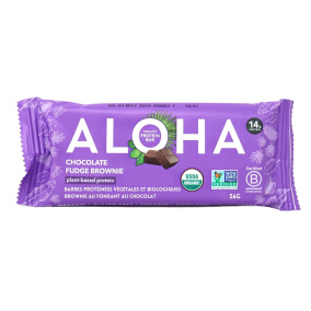 ALOHA Organic Plant-Based Protein Bar Chocolate Fudge Brownie, 56g