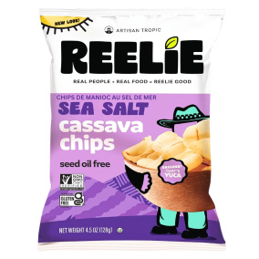 Front of Artisan Tropic Cassava Strips Sea Salt, 128g