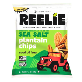 Front of Artisan Tropic Plantain Strips Chips Sea Salt
