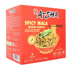 Front of A-Sha UNIVERSTAR Ramen Noodles With Galaxy Spicy Sauce - Easy Ramen Noodle - Instant Ramen Noodle - Protein Ramen