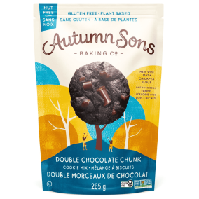 Front of Autumn Sons Baking Co. Gluten Free Cookie Mix Double Chocolate Chunk - Vegan Cookie Dough - Gluten Free Cookie Dough - Plant Based Cookie Mix