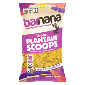 Front of Barnana Plantain Scoops Organic Plantain Chips - Bananas Plantain Chips - Sweet Plantain Chips - Barnana Plantain Chips Healthy