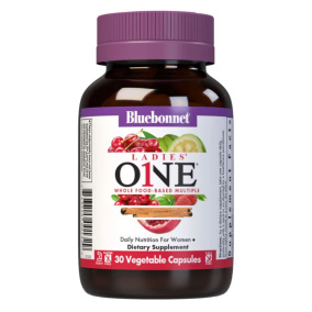 Bluebonnet Ladies One Whole Food-Based Multiple Dietary Supplement, 30 Vegetable Capsules Canada Front