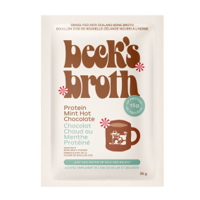 Beck’s Broth Bone Broth Powder Protein Mint Hot Chocolate Canada Front
