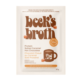 Beck’s Broth Bone Broth Powder Protein Salted Caramel Hot Chocolate Front