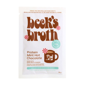 Beck’s Broth Bone Broth Powder Protein Mint Hot Chocolate Canada Front