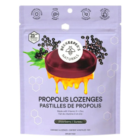 Front of Beekeeper's Naturals Propolis Lozenges Elderberry
