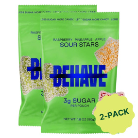 BEHAVE Low Sugar Gummy Candy Sour Stars Canada Front