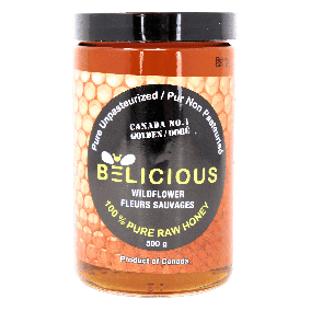 Belicious 100% Pure Raw Unpasteurized Honey Wildflower, 500g