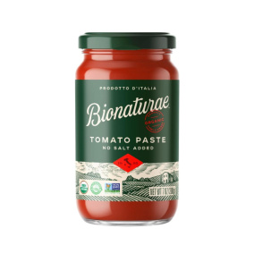 Front of Bionaturae Organic Tomato Paste - No Salt Added Tomato Paste - Gluten Free Paste - No Added Sugar Paste