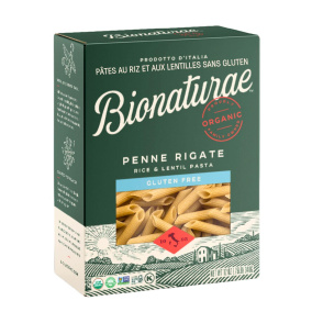 Bionaturae 100% Organic Gluten Free Rice & Lentil Pasta Penne Rigate, 340g