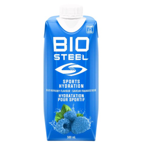 Front of BioSteel Sports Drink Sugar-Free Electroltes Blue Raspberry