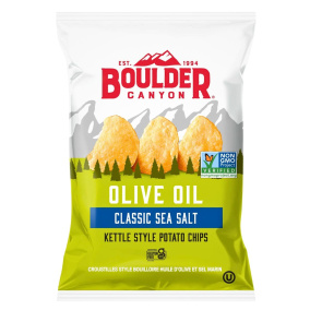 Front of Boulder Canyon Olive Oil Chips Kettle-Cooked Chips