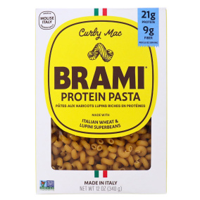 Front of Brami High Protein Lupini Curly Macaroni