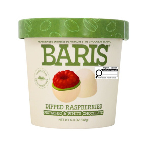 Baris Dipped Raspberries Hazelnut and Milk Chocolate Front