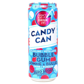 Candy Can Zero Sugar Candy Flavoured Sparkling Soft Drink Bubble Gum, 330ml