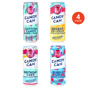 Candy Can Zero Sugar Candy Flavoured Sparkling Drink Life Is Sweet Variety Pack, 4 Cans