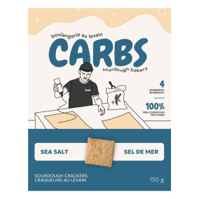 Front of CARBS Sourdough Bakery - CARBS Crackers - Sourdough Crackers - Healthy Crackers