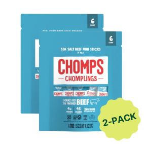 Chomps Chomplings Grass-Fed Beef Mini Sticks Sea Salt Canada Front