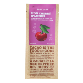 ChocoSol 65% Cacao Dark Chocolate Mon Cherry D’Amour front
