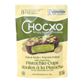ChocXO Dubai Style Milk Chocolate Pistachio Cups Canada Front