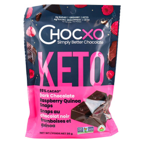 ChocXO Keto Snaps Dark Chocolate Raspberry & Quinoa, 98g