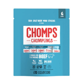 Chomps Chomplings Grass-Fed Beef Mini Sticks Sea Salt Canada Front