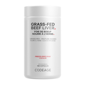 Codeage Grass-Fed Beef Liver, Pasture Raised & Freeze Dried Raw, 180 Capsules Front