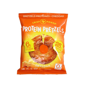 CRISP POWER Keto Plant-Based Protein Pretzels Cheddar Canada Front