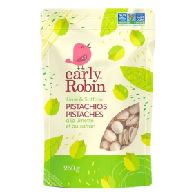 Early Robin Roasted Unshelled Pistachios Lime & Saffron, 250g