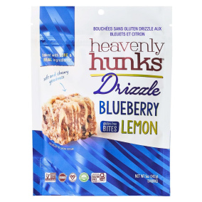 Front of Heavenly Hunks Drizzle Blueberry Lemon Cookies
