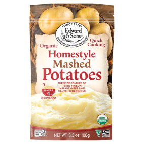 Front of Edward & Sons Gluten-Free Instant Mashed Potatoes Homestyle