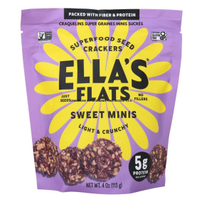 Ella’s Flats Grain-Free Superfood Seed Crackers Sweet Minis Front