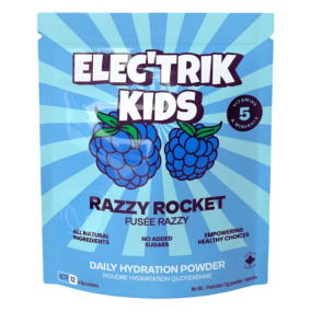 Elec’trik Kids Daily Hydration Powder Razzy Rocket Front of package