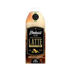 Front of Elmhurst Latte Pistachio Creme Latte Pistachio Latte Pistachio Milk Latte