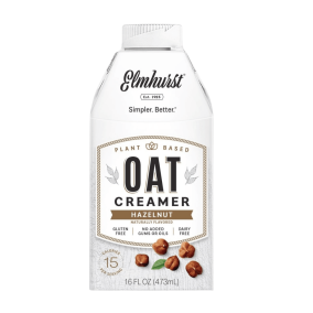 Elmhurst Plant-Based Oat Creamer Hazelnut, 473ml