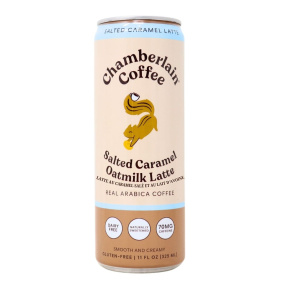 Front of Chamberlain Coffee - Chamberlain Coffee Canada - Emma Chamberlain Coffee - Salted Caramel Latte