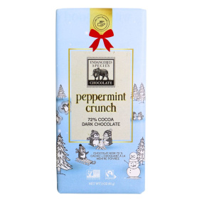 Front of Endangered Species 72% Cocoa Peppermint Crunch + Dark Chocolate