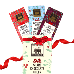 Endangered Species Share Chocolate Cheer Premium Chocolate Bars Trio, 3 Bars