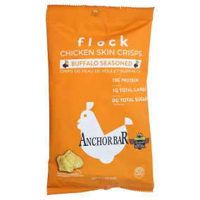 Flock Chicken Skin Crisps Buffalo Front