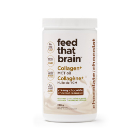 Front of Feed That Brain Grass-Fed Collagen + MCT Oil Chocolate