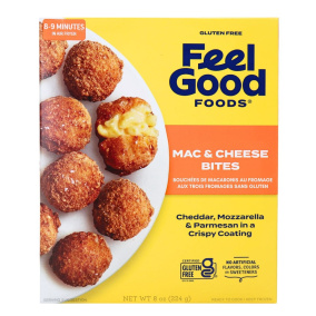 Feel Good Foods Gluten-Free Three Cheese Mac & Cheese Bites Front
