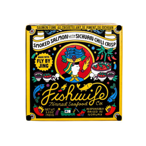 Front of Fishwife Canned Seafood - Canned Smoked Salmon - Fishwife Smoked Salmon Fly By Jing - Canned Salmon